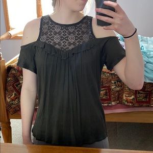 Lace top, should cut-out top.